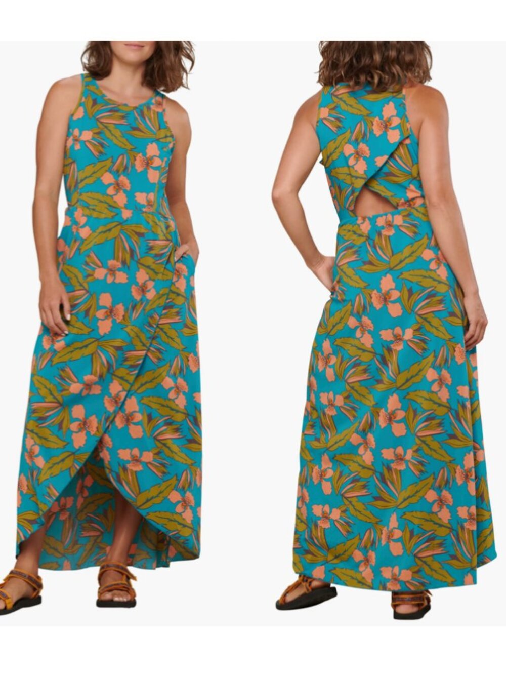 TOAD & CO Teal Sun Kissed Sleeveless Maxi Dress sz XL